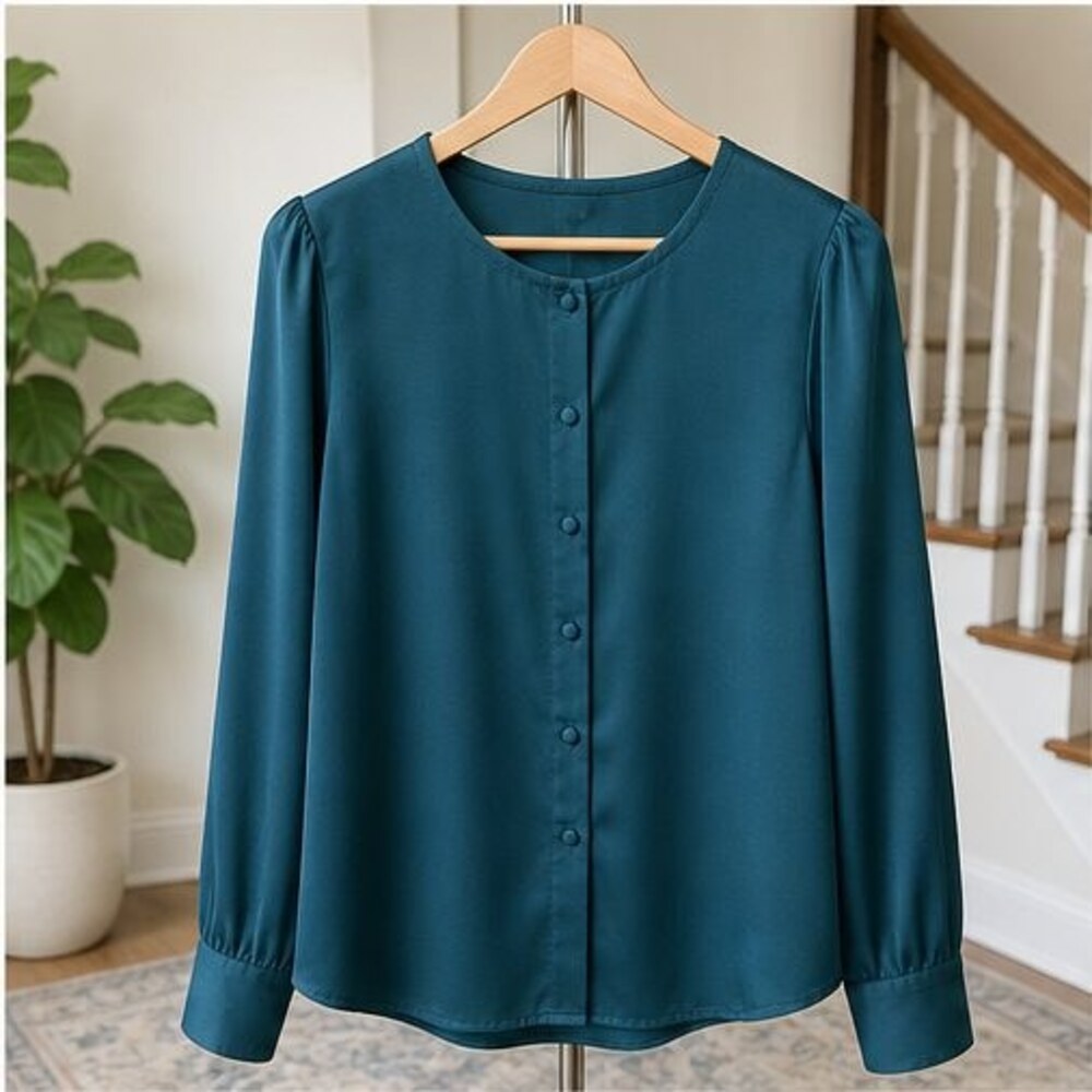 Teal Lace Trim Top